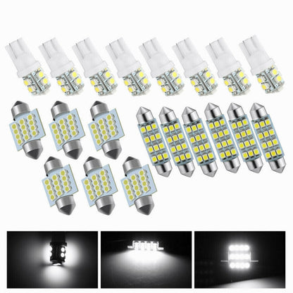 40PCS Car LED Interior Bulb Kit T10 W5W 31mm 42mm 6000K Cool White 12V, No Error Map Dome Door Trunk Courtesy Light Replacement Set for Most Cars