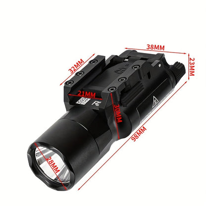 Tactical Flashlight 500 Lumens LED Rail Mount Light – X300U & X300 Weapon Light for Hunting, Scout & Outdoor Use, Fits 20mm Picatinny Rail, High Power White Light, BK & DE Finish