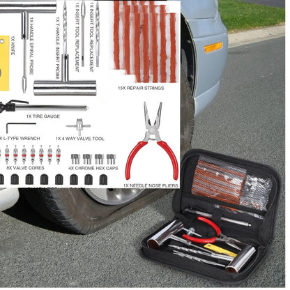 Tire Repair Tool Kit 47 58 104 116pcs Industrial Hand Tool Set Durable No Battery Required for Cars Motorcycles Trucks Tractors Trailers Automotive Maintenance Essentials