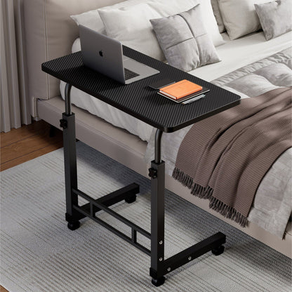 Mobile Lift Table Adjustable Height Rolling Laptop Desk Bedside Sofa Side Table for Bedroom Home Office