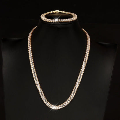 S925 Silver Tennis Bracelet and Necklace Set with Natural Stones - Elegant Stackable Jewelry for Women Daily Wear Vacation Gift Multicolor White Dainty Layering