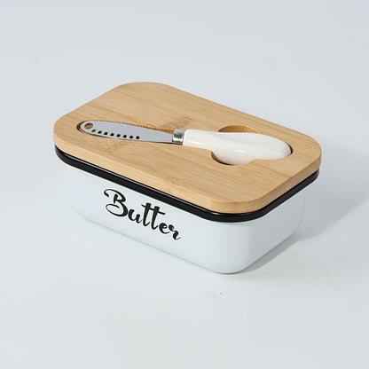 Luxury Large Ceramic Butter Dish with Lid & Butter Knife – Airtight Countertop Butter Keeper, Easy-Clean Design, Elegant Kitchen Accessory & Perfect Housewarming Gift for Butter Lovers