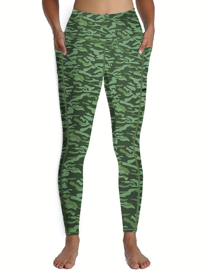 5-Piece Women's Printed Compression Yoga Pants – 7/8 Nine-Point Fitness Running Leggings with Leopard Camo & Solid Patterns, High-Waist Athletic Tracksuit Bottoms for Gym Workout, S-XXL