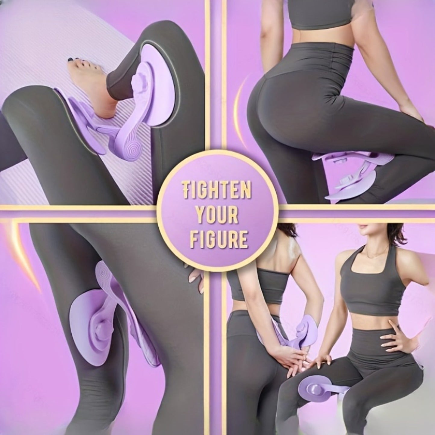 Pelvic Floor & Inner Thigh Trainer for Women – Non-Electric ABS Thigh Master, Inner Thigh Toner & Pelvic Muscle Strengthener for Home Gym Workout, Postpartum Recovery & Kegel Exercise