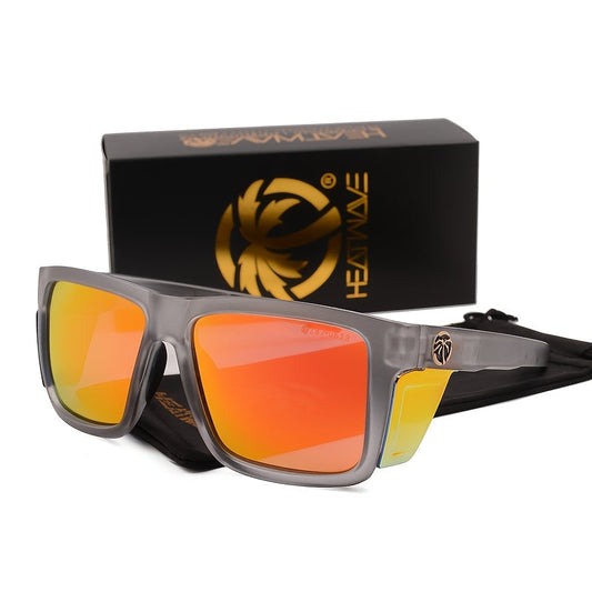 Men's Polarized Square Frame Sunglasses UV400 Photochromic Mirror Lens Full Rim PC Frame Includes Case 10 Colors Outdoor Driving Sport