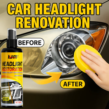 Headlight Restoration Kit Advanced Repair Spray - Clears Yellowing & Oxidation, Restores Brightness, Long-Lasting UV Protective Coating for Car Headlamps, Includes Applicator Towel