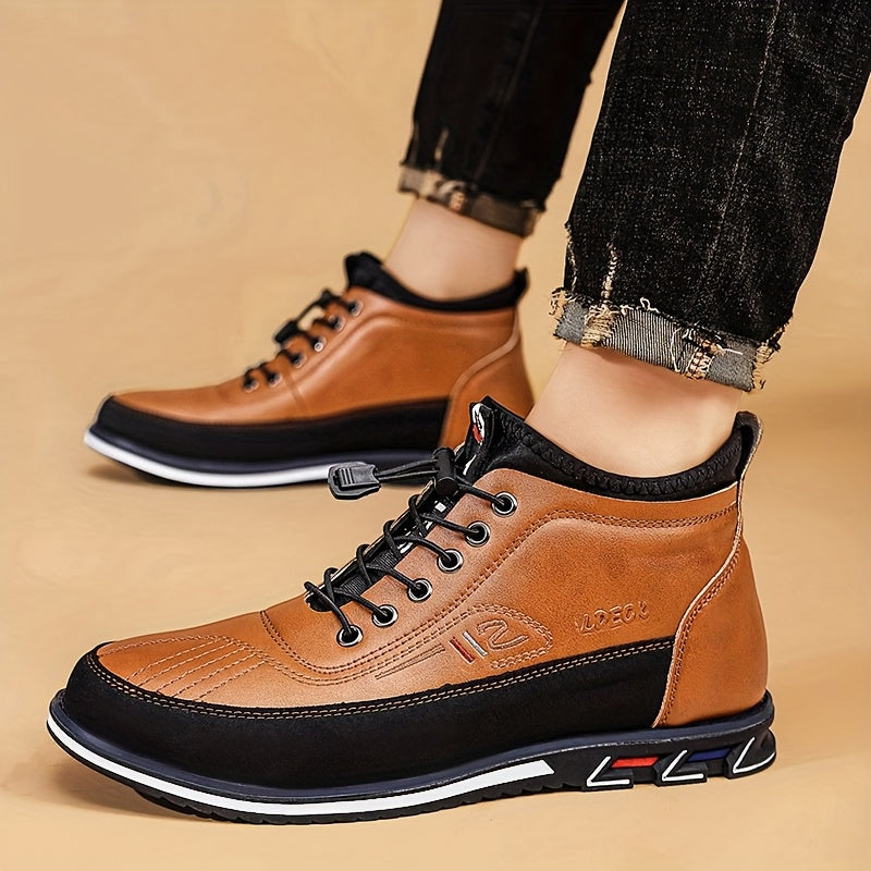 Men's High Top Business Casual Dress Shoes – Lace-Up Formal Oxford Sneakers for Office & Suit, 13 Colors, US Sizes 6.5–13.5