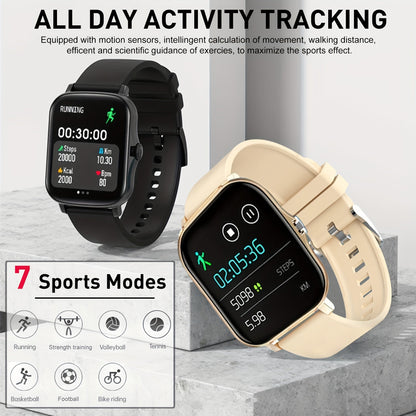 Large Screen Smart Watch HD Voice Call Fitness Tracker Unisex Compatible iPhone Android Multiple Sports Modes Heart Rate Monitor Message Reminder Outdoor Sports Daily Wear Holiday Gift