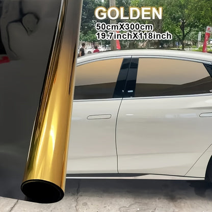 Gradient Car Window Tint Film 19.7 x 118 Inch – Two-Color Heat Resistant UV Blocking PET Window Film for Vehicle Exterior, Easy Peel & Stick, Multiple Color Gradients Available