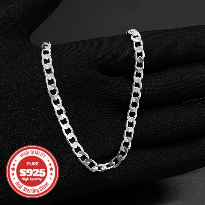 S925 Sterling Silver Cuban Chain Necklace for Men – 6mm & 10mm Wide, 18 to 24 Inch, Handcrafted Heavyweight Bold Link Chain, Durable Everyday & Special Occasion Jewelry