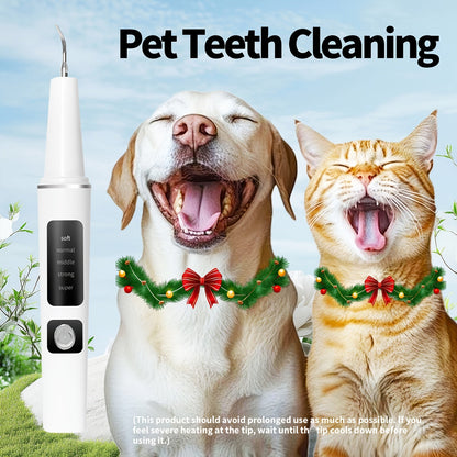 Electric Pet Teeth Cleaning Kit for Cats and Dogs USB Rechargeable Tartar Stain Remover with 4 Cleaning Heads 5 Modes - Dog Cat Dental Care Tool
