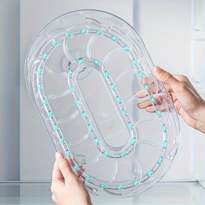 Rotating Kitchen Storage Tray Organizer – Clear Plastic Multi-Compartment Lazy Susan for Cabinet, Refrigerator & Countertop – Detachable Space-Saving Rotating Shelf for Pantry & Kitchen Organization