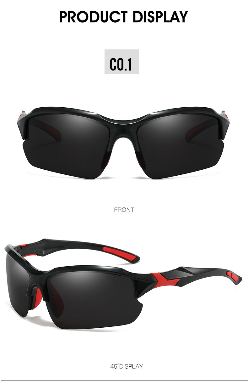 Half Frame Polarized Sports Sunglasses for Men UV400 Protection Lightweight Goggles for Skiing Driving Running Fishing Outdoor Activities 3-Pack or 10-Pack