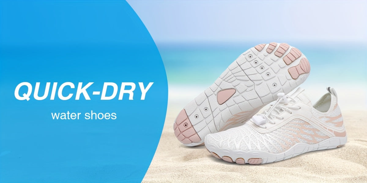 Barefoot Shoes for Women Wide Toe Box Minimalist Athletic Walking Shoes, Non-Slip Breathable Lightweight Water Shoes for Beach, Pool, Swim & Hiking - Unisex Black Pink White US 6-11