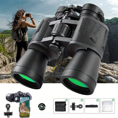 Binoculars for Adults 12x42 HD High-Powered with Phone Adapter for Bird Watching Hunting Travel Concerts Includes Carry Case Neck Strap Mud Black Green