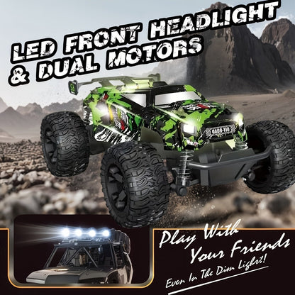 RC Off-Road Toy Car 2.4GHz – Durable Alloy Body All-Terrain Remote Control Car for Kids 3+, 4WD Fun Off-Road Model Truck, Best Birthday Easter Gift for Boys