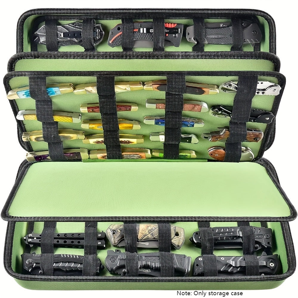 Knife Display Case 88 Slots Large Capacity Pocket Knife Storage Organizer for 66+ Folding Knives, Hard EVA Shell with Elastic Bands, 4 Slot Sizes, Smooth Zipper, Portable Carry Handle – EDC Knife Collector Case