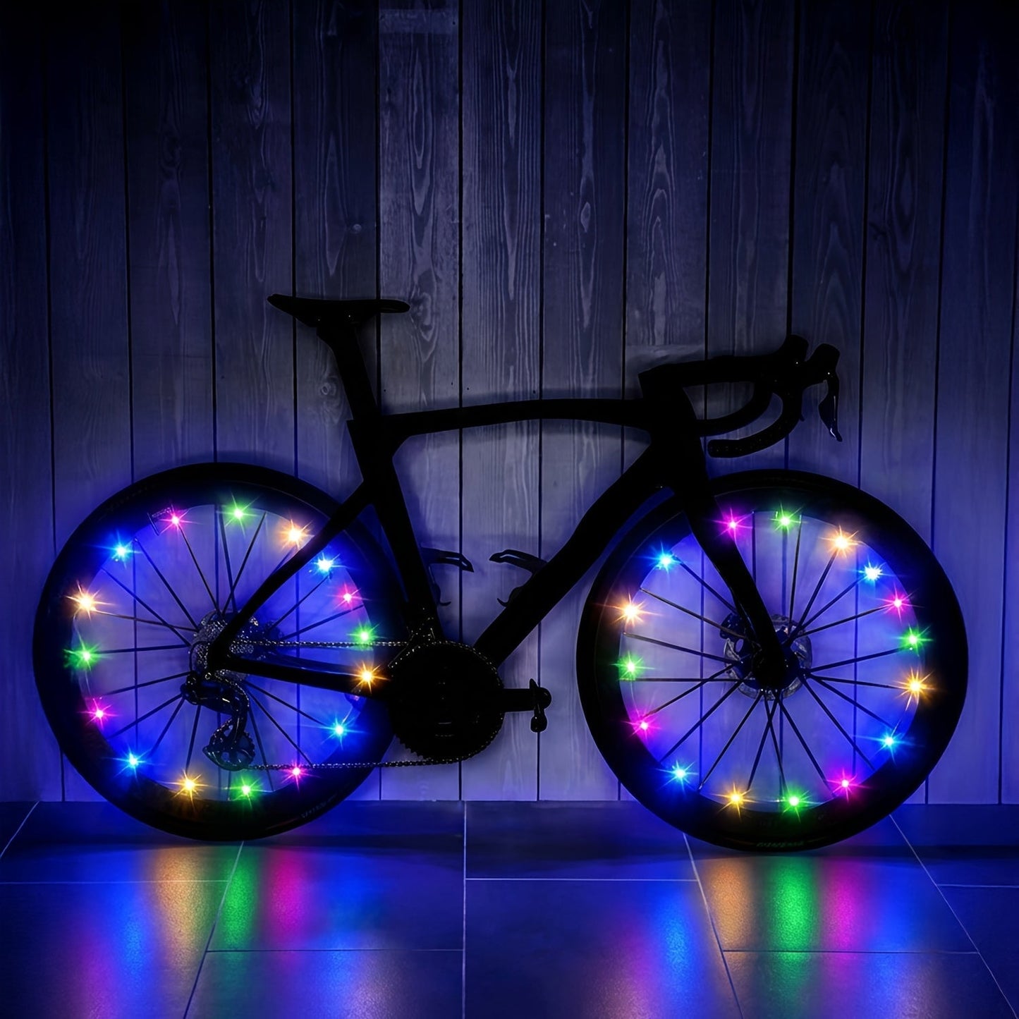 LED Bike Wheel Lights 2-Pack - Ultra Bright Bicycle Spoke Lights Safety Warning Tire Strip Light for Night Cycling, Multicolor Decoration Bike Accessories