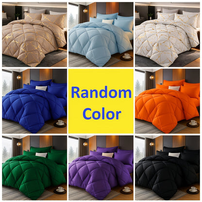 Quilted Comforter Set Twin Queen King Size – Soft Diamond Pattern Quilt with Pillowcases Ultra-Fine Fiber Fill Lightweight Breathable All-Season Bedding 2/3 Piece Multiple Colors