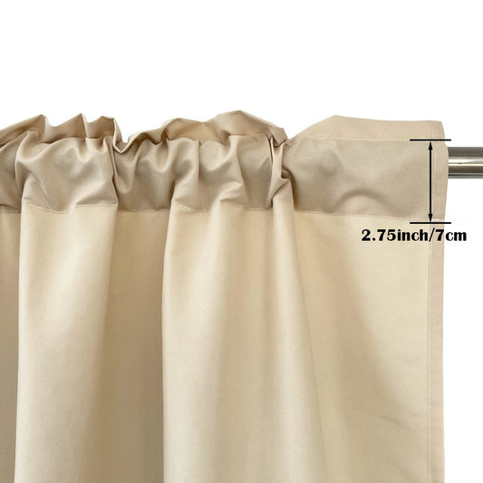 Rod Pocket Light Filtering Curtains 4 Panels Solid Color | Yarn-Dyed Fade Resistant Fabric | Easy 30-Second Install | Living Room Bedroom Office Patio Door | 10 Colors 8 Sizes 38-54 Wide 54-95 Long