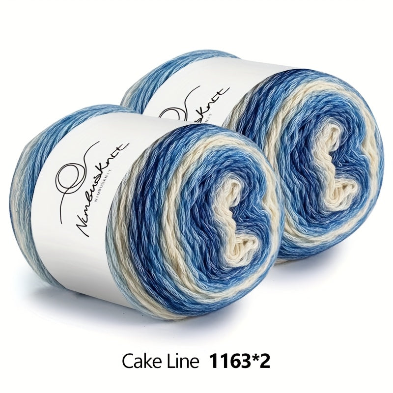 Colorful Yarn Thread & Weaving Accessories Kit 2/4pcs Cotton Acrylic Wool Blend with C-Type Buckle Weaving Needle Bow Twist Needle DIY Knitting Crochet Sweater Scarf Beginner Craft Set