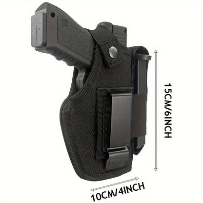 2-Pack IWB OWB Gun Holsters Universal Concealed Carry Waistband Holster for Glock, S&W, Springfield, Ruger & Most Pistols – Inside Outside Waistband, Adjustable Retention, Right Hand Draw, Black