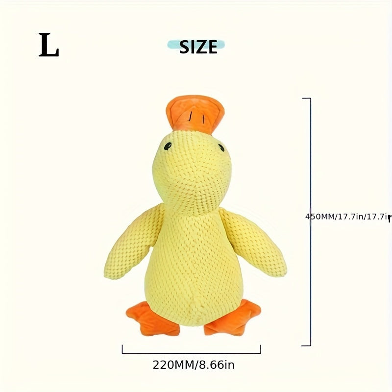 Large Plush Duck Dog Toy with Squeaker – Bite-Resistant Soft Chew Toy for Puppies & Large Breed Dogs, Durable Interactive Teething Toy for Golden Retrievers, Corgis & All Breeds