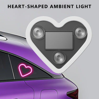 Car Interior LED Mood Lights – Heart & Flower Shaped Neon Ambient Light, USB Powered, Cute Car Window Decoration for Women Girls, Valentine's Day Car Accessories | Velora