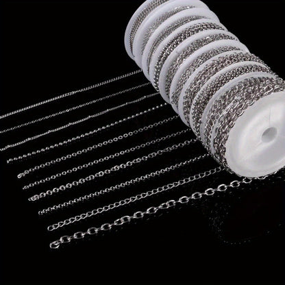 304 Stainless Steel Chain Jewelry Making Kit 10 or 15 Rolls 74-75 Feet with Lobster Clasp Toggle Clasp Set for DIY Bracelets Necklaces Anklets Handmade Jewelry Supplies Gold Rose Gold