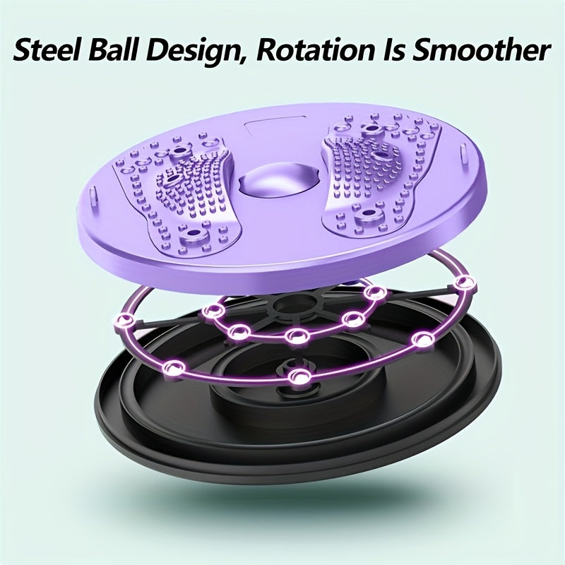 Magnetic Slimming Waist Twisting Disc with Resistance Cord - Home Gym Core Ab Workout Equipment, Non-Electric Balance Board for Office & Home Exercise, Purple Pink Green