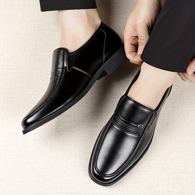 Men's Oxford Dress Shoes Formal Slip-On Business Loafers High Quality Fashion Leather Look Footwear for Men Extra Large Sizes US 7-13 Black