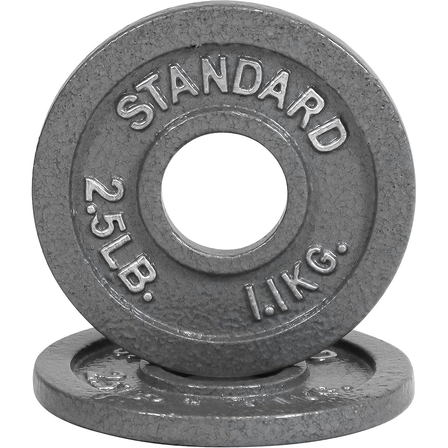 Cast Iron Weight Plates 2-Inch Olympic Solid Baked Enamel for Strength Training Powerlifting Bodybuilding Home Gym Barbell – 2.5 5 10 25 45 100LB CAPHAUS