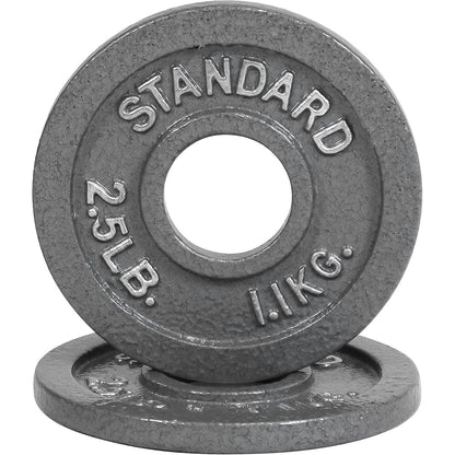 Cast Iron Weight Plates 2-Inch Olympic Solid Baked Enamel for Strength Training Powerlifting Bodybuilding Home Gym Barbell – 2.5 5 10 25 45 100LB CAPHAUS