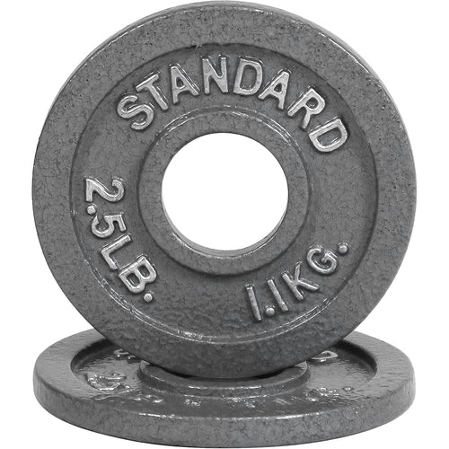 Cast Iron Weight Plates 2-Inch Olympic Solid Baked Enamel for Strength Training Powerlifting Bodybuilding Home Gym Barbell – 2.5 5 10 25 45 100LB CAPHAUS