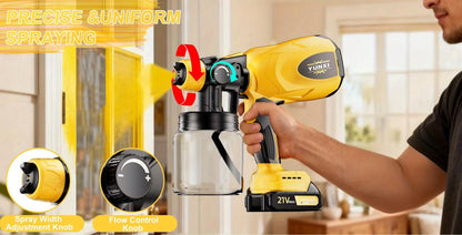 Electric HVLP Paint Sprayer Gun Airless 3 Spray Patterns 27oz Container Easy to Clean for House Painting Furniture Cabinets Fence Walls Doors Car Repair & DIY Projects – High Pressure Spray Gun