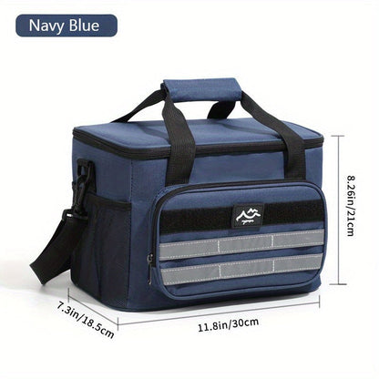 Large Capacity Insulated Cooler Bag Leakproof Portable Food Storage for Picnic Camping Beach Lunch, Durable Handle Soft Sided Cooler Tote with Thick Insulation - Black Navy Grey Khaki