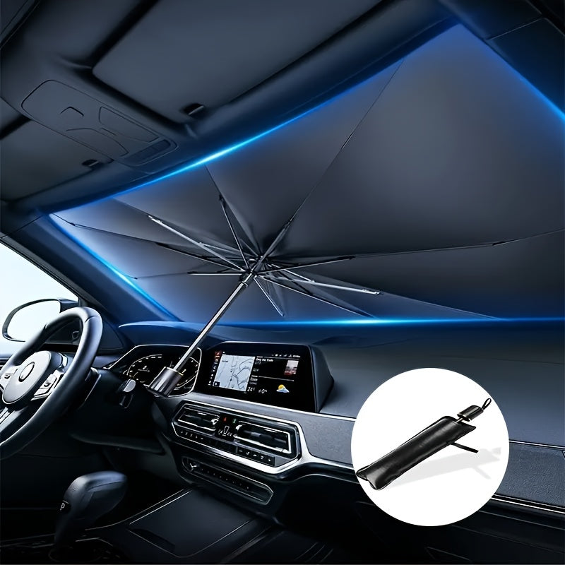 Car Windshield Sunshade Foldable - UV Blocking Heat Insulation Sun Shade for Car Front Window, Portable Summer Car Cooling Accessory Keeps Interior Cool, Easy Fold & Store Design