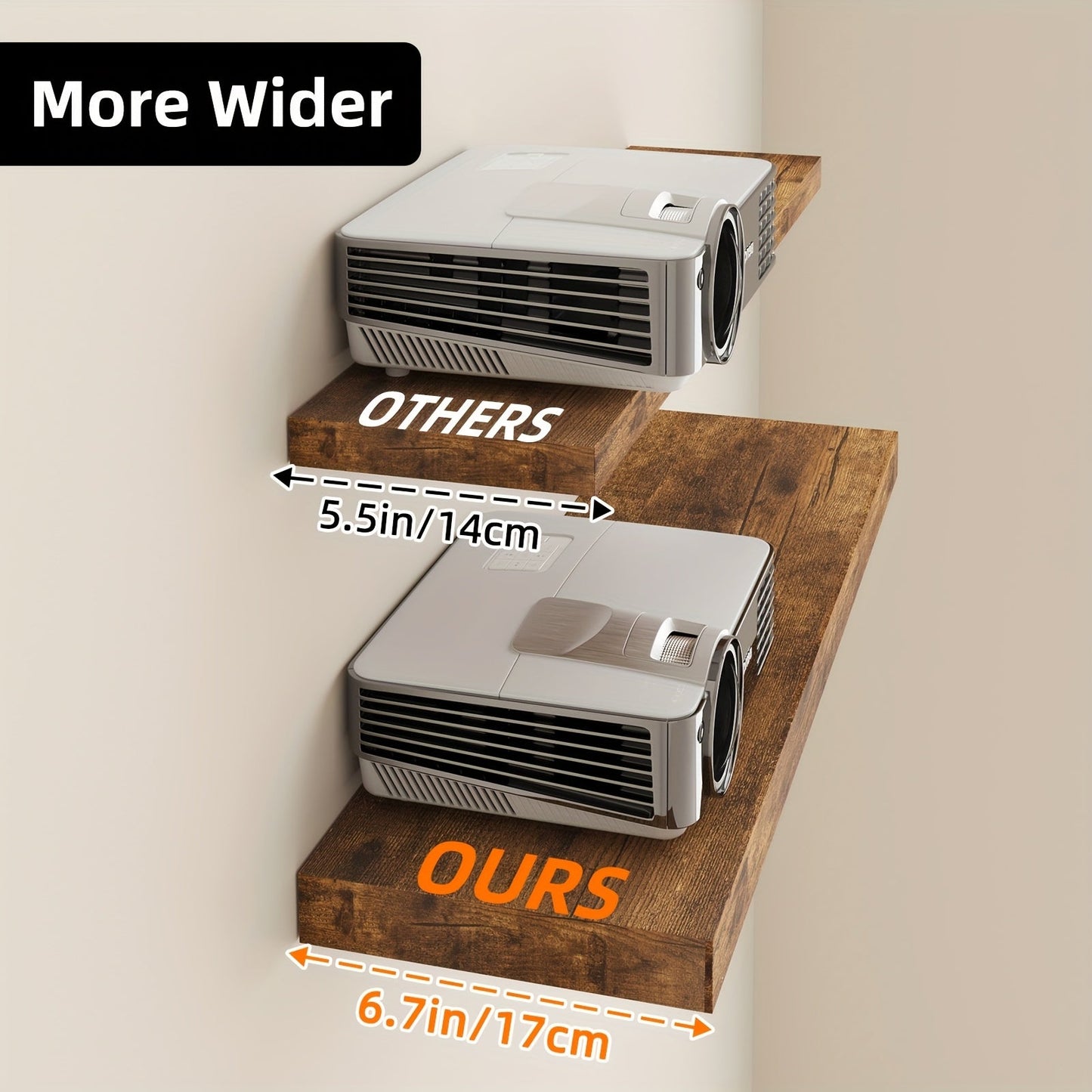 Floating Wall Shelves Wood 2/4/6 Pack 15.7 19.7 22 Inch Wall Mounted Shelves for Living Room Kitchen Bathroom Bedroom Holds 30 lbs Walnut Brown White Black Gray Home Decor Storage