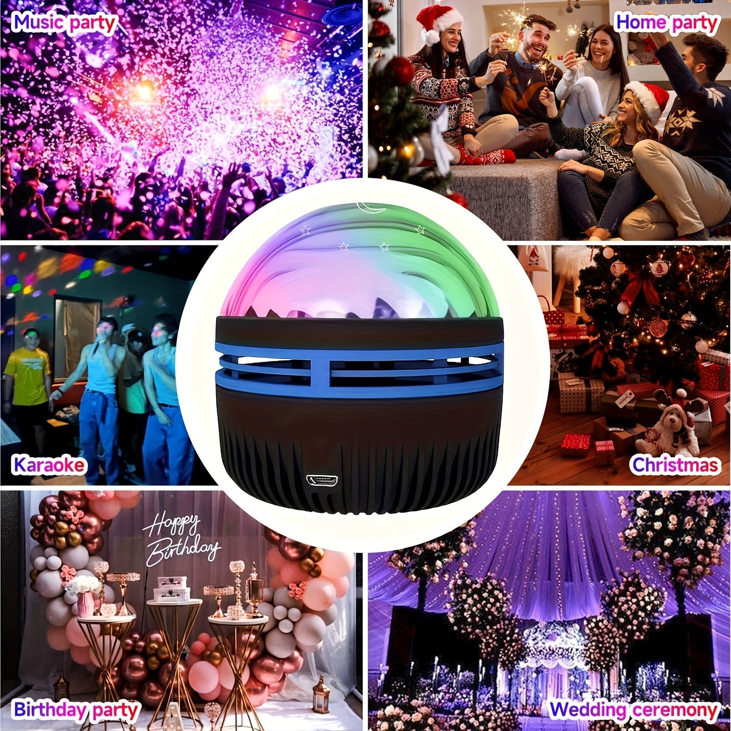 Galaxy Star Projector Night Light Aurora Borealis LED with Remote Control 7 Lighting Effects for Bedroom Kids Room Camping Wedding Party & Home Decoration – Romantic Starry Sky Atmosphere Lamp