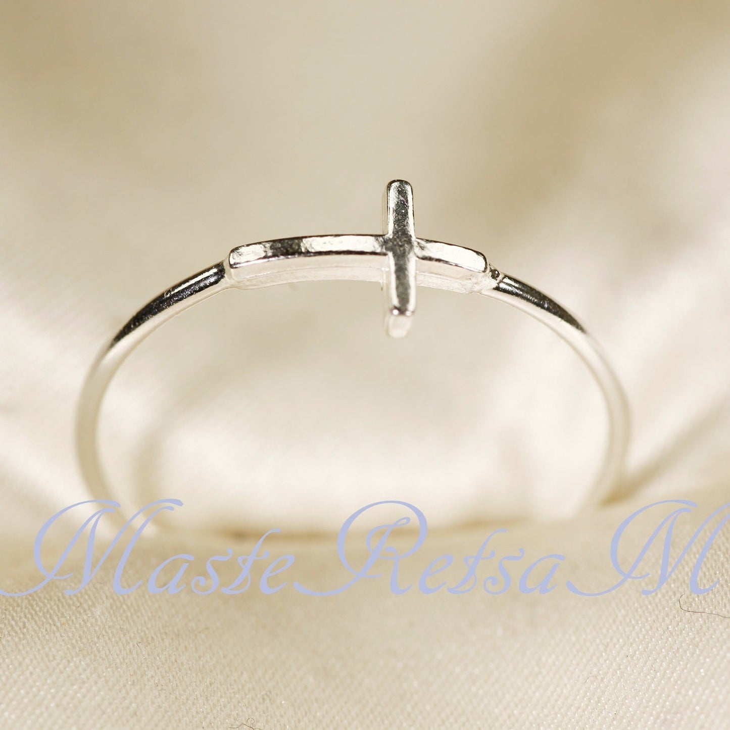 Handmade 925 Sterling Silver Cross Ring Christian Faith Jewelry US Standard Sizes Artisan Crafted Thin Band Daily Wear Religious Gift
