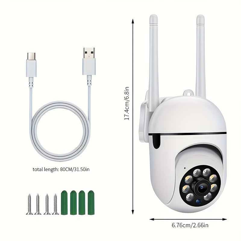 2-Pack 1080P PTZ Dome Security Cameras WiFi – AI Auto Tracking, Color Night Vision, 360° Rotation, Smart Motion Alarm for Indoor Outdoor Home Security Surveillance, Wireless IP Camera System