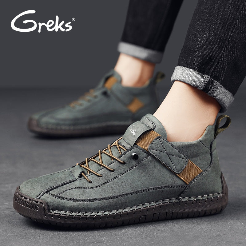 Men's Slip-On Ankle Boots Lightweight Mid-Top Loafers Cushioned Sole Non-Slip for Walking Driving Casual Office Semi-Formal Spring Fall EU 34.5-48