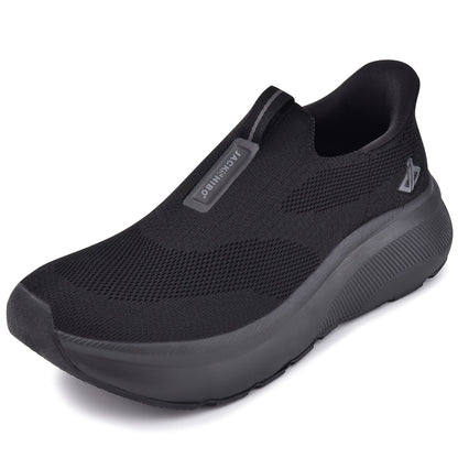 Men's Hands-Free Slip-In Sneakers – Wide Toe Box, Zero Drop Sole, Cushioned Mesh Walking Shoes for Casual & Everyday Wear – Rubber Sole, Pull-On Design (US 8–13.5)