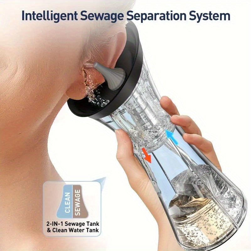 Electric Ear Wax Removal Kit 3-Speed Hydraulic Ear Cleaner with Wastewater Recovery System Safe Gentle Ear Irrigation Flushing for Adults Home Use E80 Black