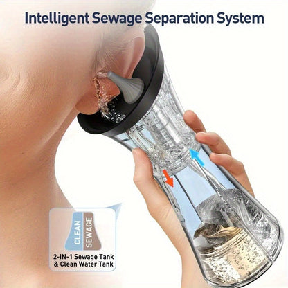 Electric Ear Wax Removal Kit 3-Speed Hydraulic Ear Cleaner with Wastewater Recovery System Safe Gentle Ear Irrigation Flushing for Adults Home Use E80 Black