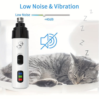 Electric Dog Nail Grinder Quiet Painless USB Rechargeable LED Screen Pet Grooming Tool