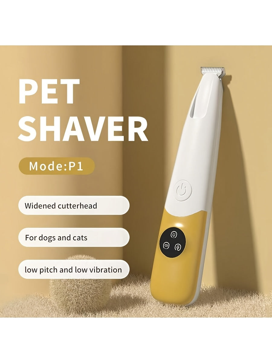 Cordless Quiet Dog Paw Trimmer with LED Light – Low-Noise Rechargeable Pet Hair Clipper for Paws, Face & Ears, Suitable for Small Dogs & Cats, Professional Grooming Tool