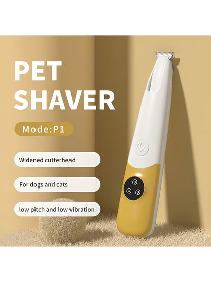 Cordless Quiet Dog Paw Trimmer with LED Light – Low-Noise Rechargeable Pet Hair Clipper for Paws, Face & Ears, Suitable for Small Dogs & Cats, Professional Grooming Tool