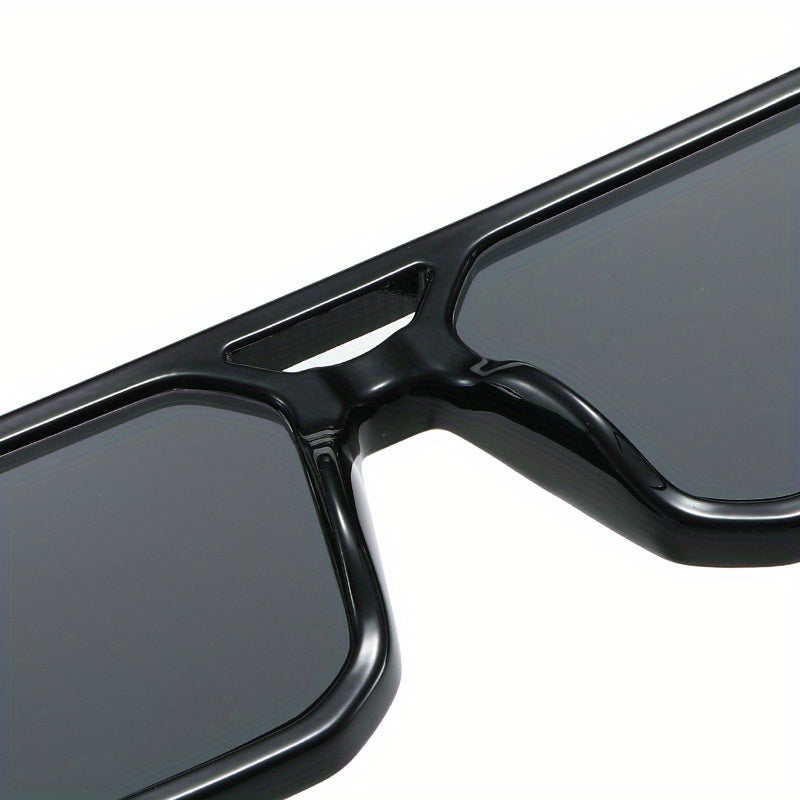 Oversized Square Frame Sunglasses Unisex UV Protection Retro Tortoiseshell Arms Men Women Travel Beach Daily Wear Includes Case and Cleaning Cloth 6 Colors