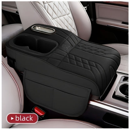 Car Center Console Tray Organizer Raised Design Tissue Box Holder Cup Holder Non-Slip Storage Mat Universal Fit 6 Colors Black Orange Red Brown Beige